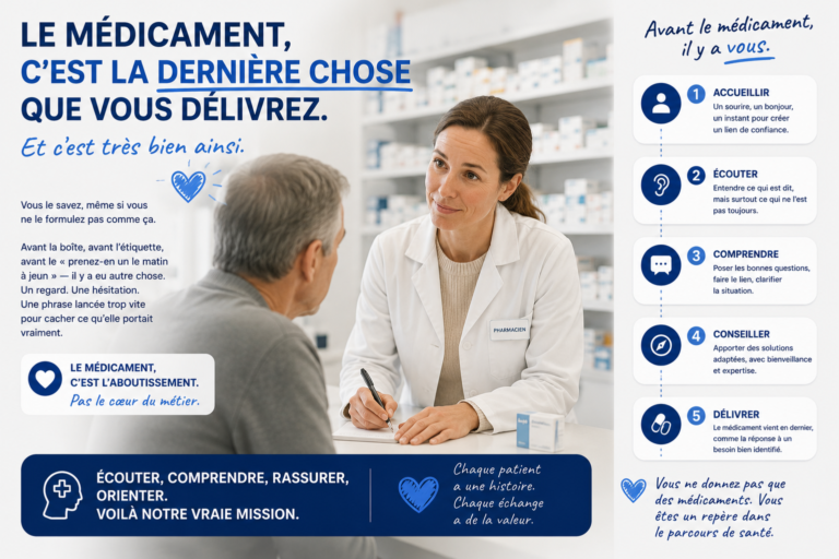 Le médicament c'est la dernière chose que vous délivrez